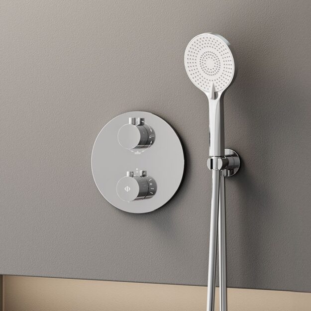 3082 Empotrable Ducha Round Termostatico Cr