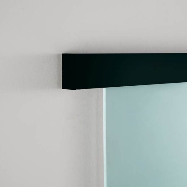 puerta de paso cromo detalle negro