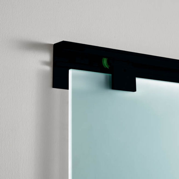 puerta de paso cromo detalle negro