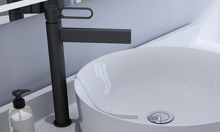 Grifo titanio con aireador cascada para lavabo alto - Dior de GME