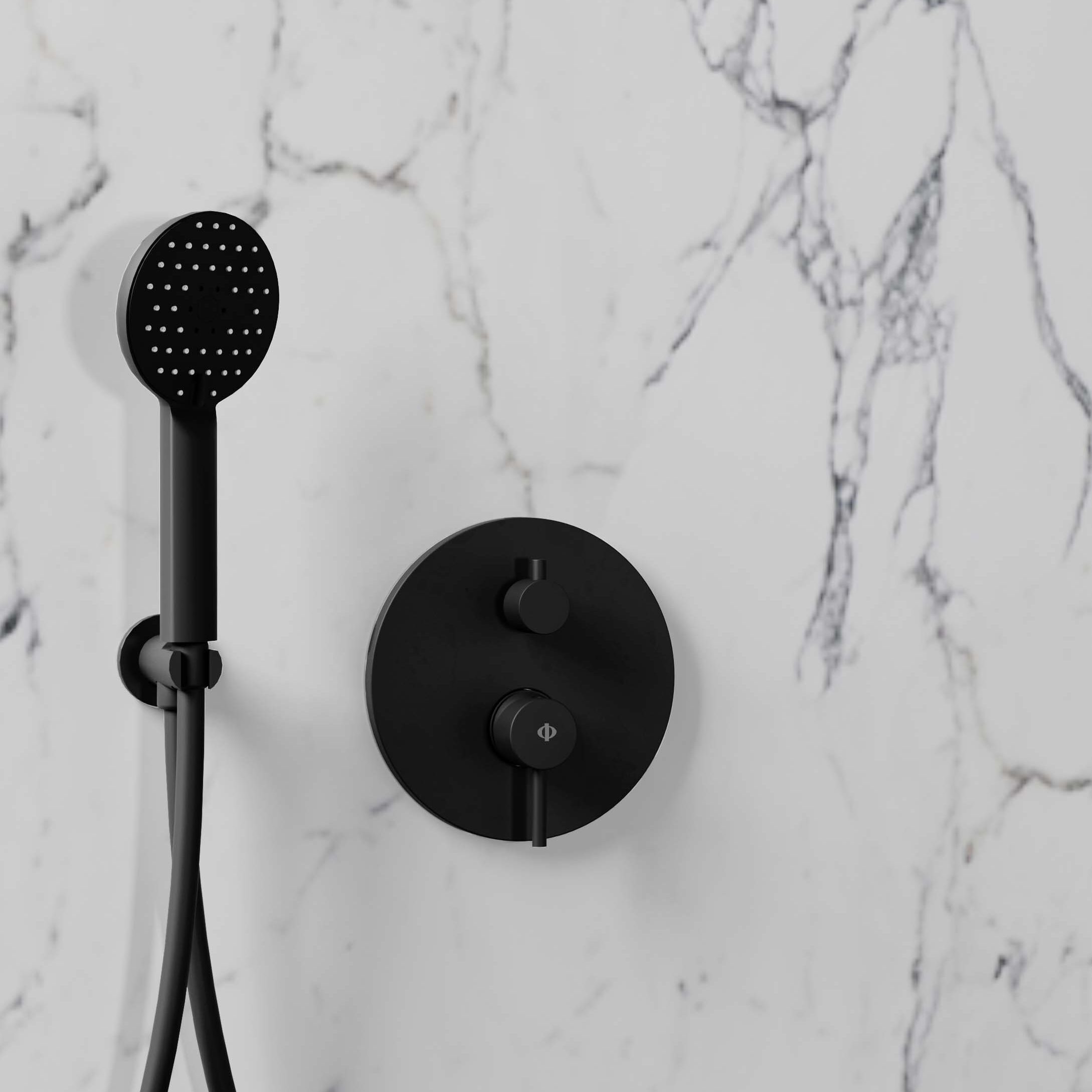 Sirio empotrable de Ducha Negro