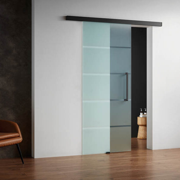 puerta de paso cromo negro